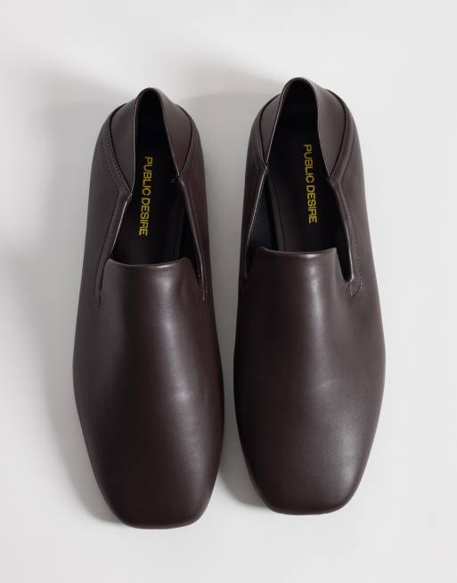 Public Desire Wide Fit Retta loafer in brown, 2 of 4