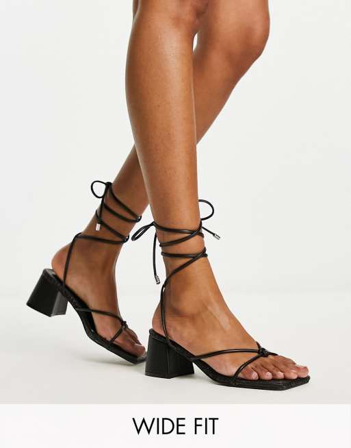 Public Desire Wide Fit - Reva - Slingback schoenen met halfhoge hak in zwart
