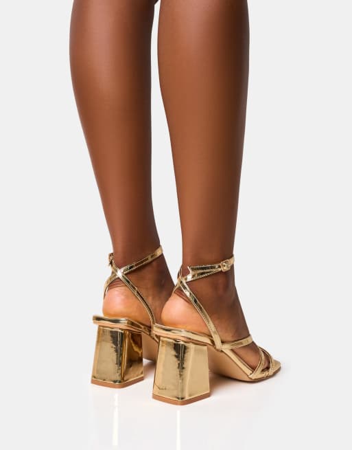 Public Desire Wide Fit Robin wide fit strappy square toe mid block - Main Image