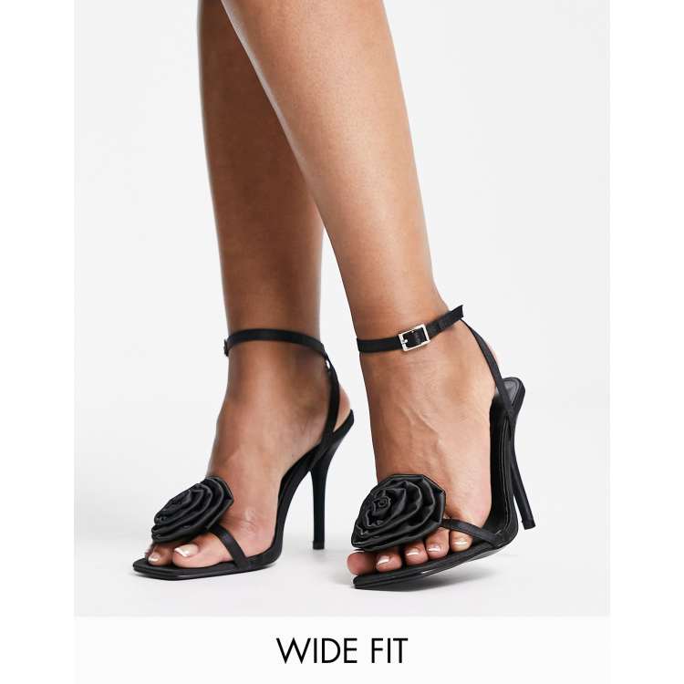 Satin sandals online heels