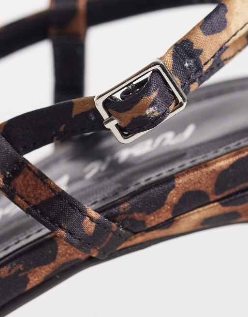 Public Desire Wide Fit Salsa slingback kitten heels in leopard, 4 of 4