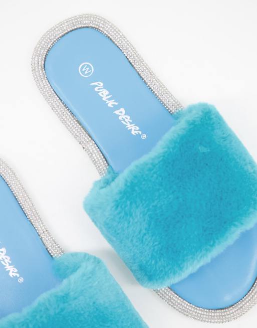 Turquoise slippers sales