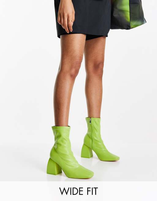 Lime green outlet sock booties