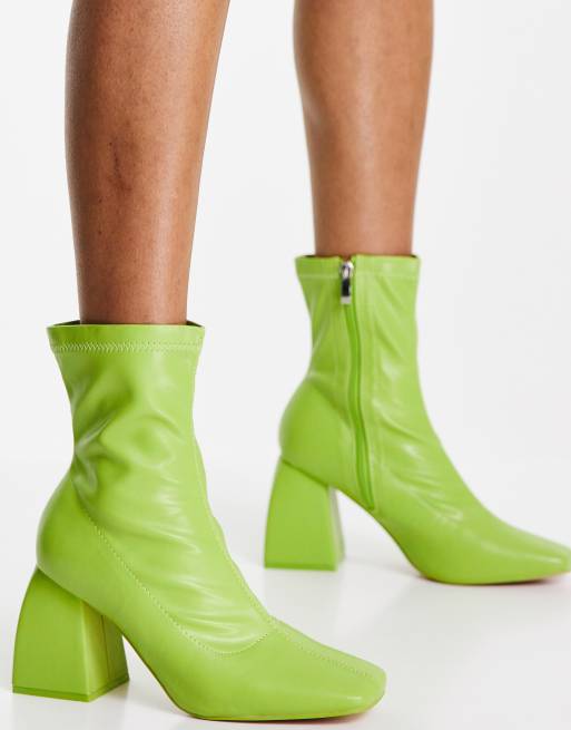 Lime green 2024 sock booties