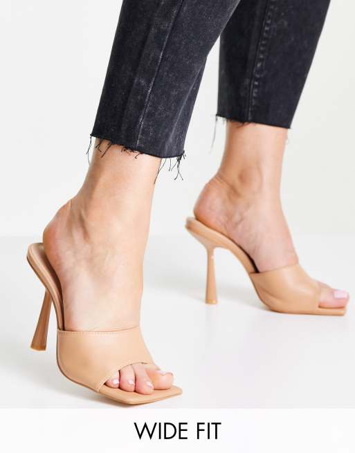 Public Desire Wide Fit - Sweeter - Muiltjes met hak in beige