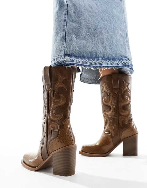 Snake print cowgirl boots clearance