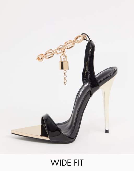 Black and gold on sale wide fit heels