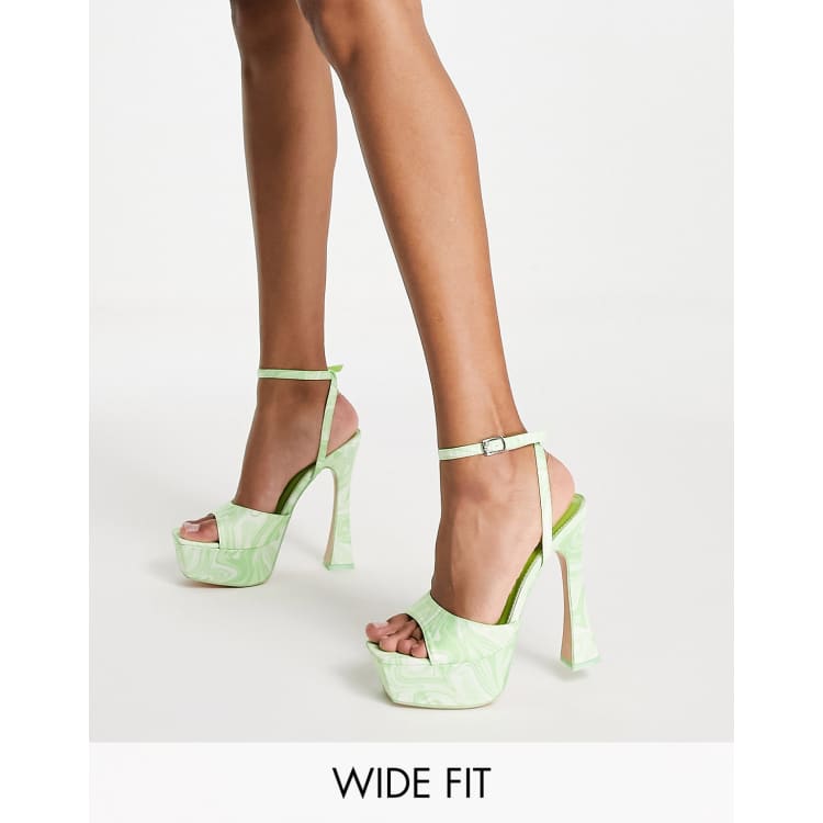 Lime green chunky outlet heels