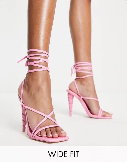 Twist and Tie Lace Up High Heels