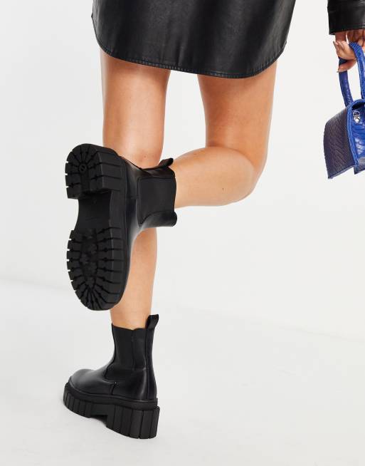 Public Desire Wide Fit - Zenya - Bottines chelsea chunky - Noir, 3 de 4