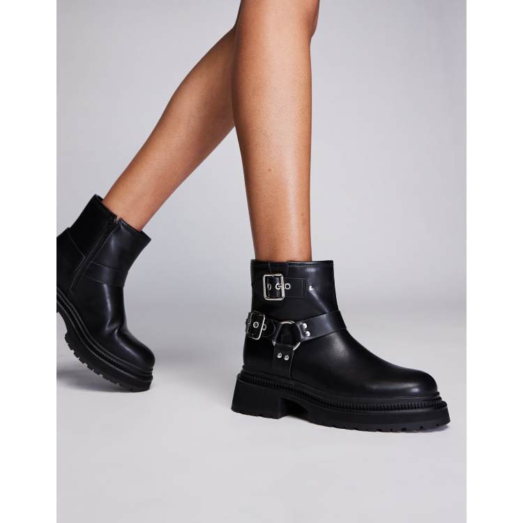 Public Desire Wide Fit Zora ankle biker boot in black ClassicfuncenterShops Fila Disruptor2 Chunky Sneakers Shoes FS1HTA1074X WPK