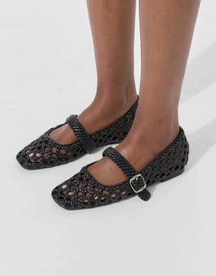  Winoma buck detail strap woven ballet pump 