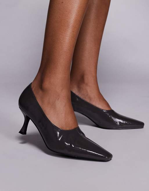 Public Desire - Wren - Scarpe décolleté con tacchetto a spillo grigio ardesia, 4 di 4