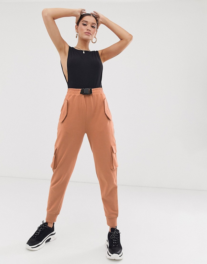 Public Desire X Lissy Roddy relaxed joggers with cuffs-Brown