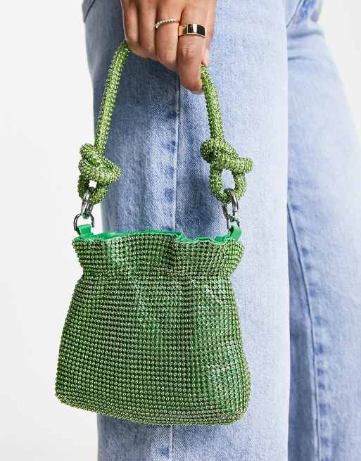 Public Desire x Paris Artiste - Exclusivité - The Eden - Pochette à strass - Vert citron 