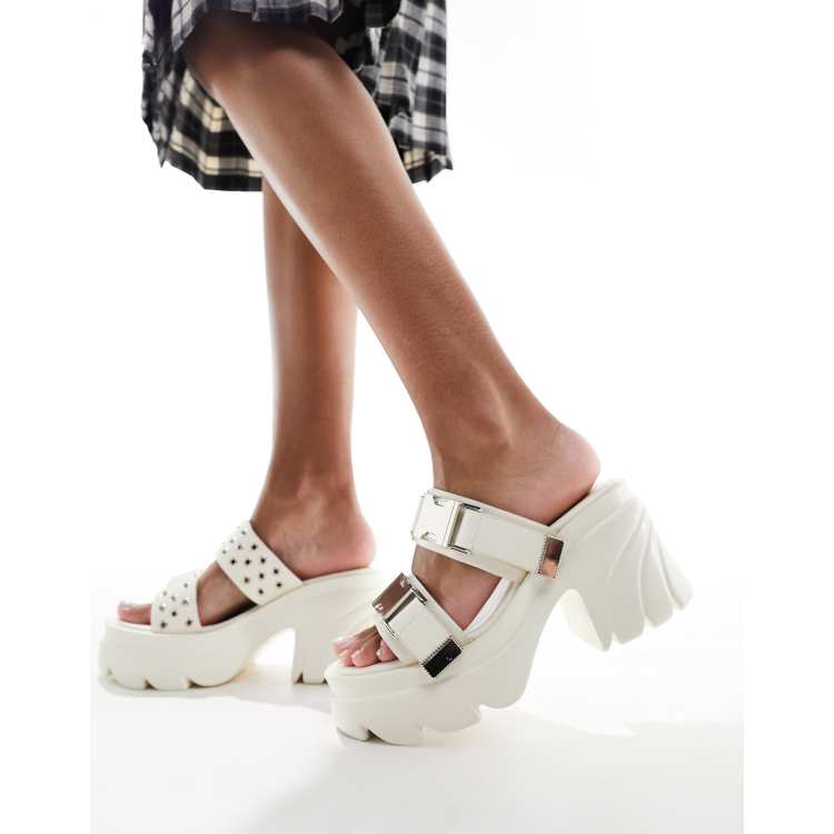 サンダル・ミュール  Public Desire Yuki chunky sondal with western hardware Public Desire Yuki chunky sandal with western hardware in