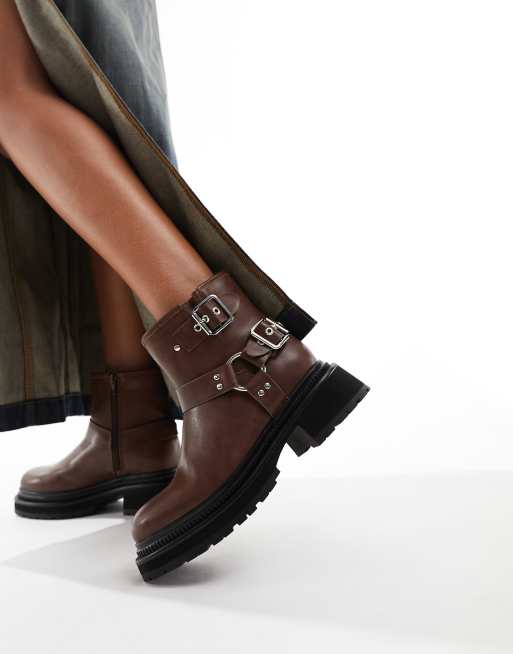 Public Desire - Zora - Bottines style motard - Marron