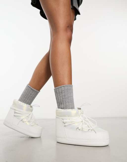 White low outlet ankle boots