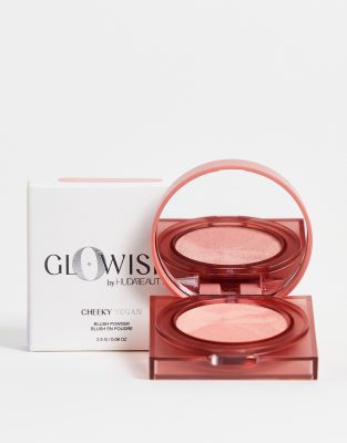 фото Пудровые румяна huda beauty glowish cheeky vegan - healthy peach-оранжевый цвет