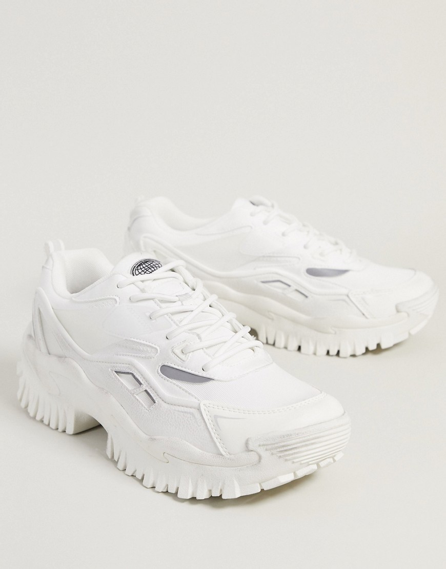 Pull and Bear - Sneakers chunky bianche-Bianco