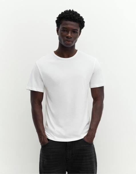 Pull & Bear – Basic – Slim-Fit-T-Shirt in Weiß - view 1