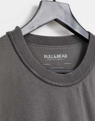 pull and bear grey t shirt