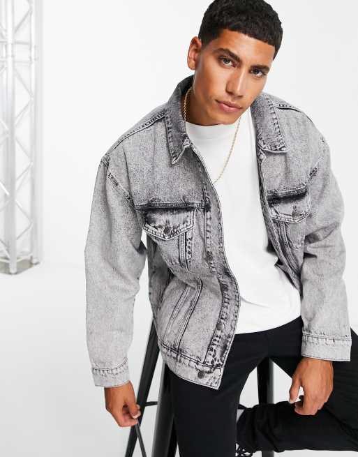 Asos grey denim discount jacket