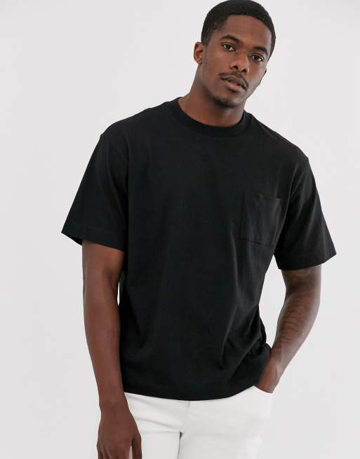 Pull Bear Recht basis T shirt in zwart