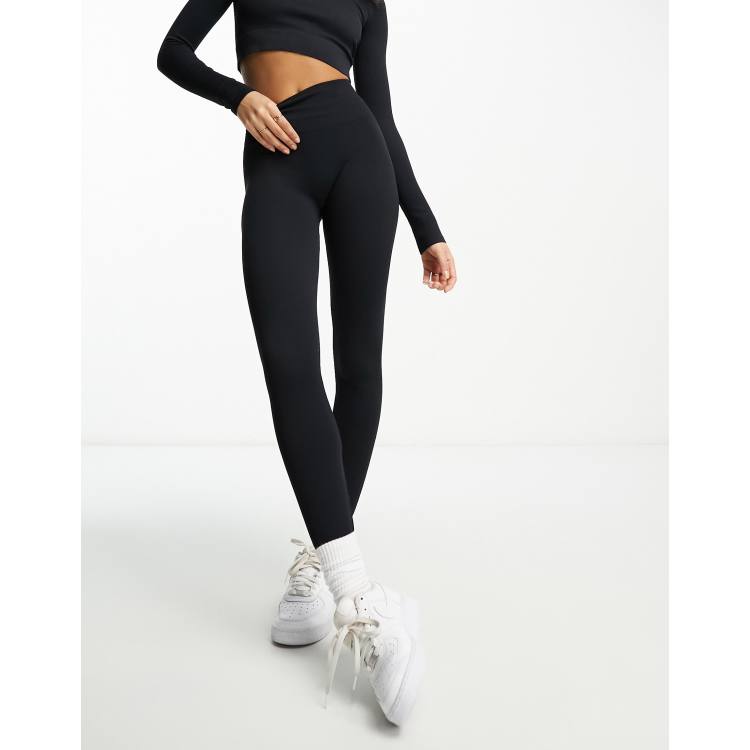 Pull & Bear seamless ribbed leggings in black - part of a set