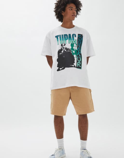Tupac Pull E Bear T Shirt Pull Bear Tupac T-shirt In White Smart
