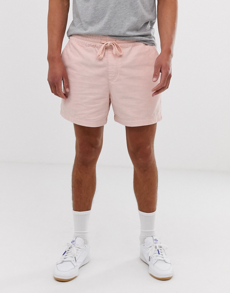 Pull-on shorts i pastellyserødt fløjl fra New Look-Pink