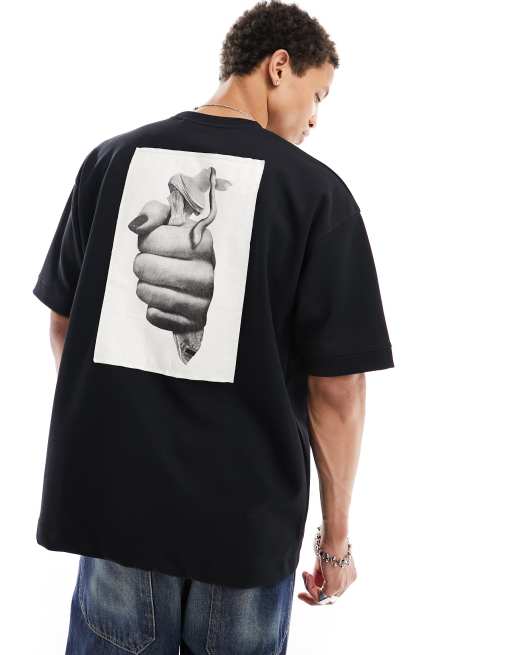 Pull&Bear 1991 printed t-shirt in black, 2 of 4