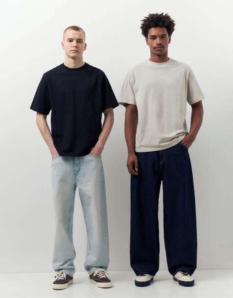 Pull&Bear 2-pack of basic t-shirts in ash