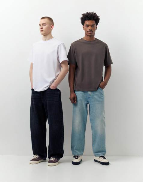 Pull&Bear 2-pack of basic t-shirts in bluish grey - view 1