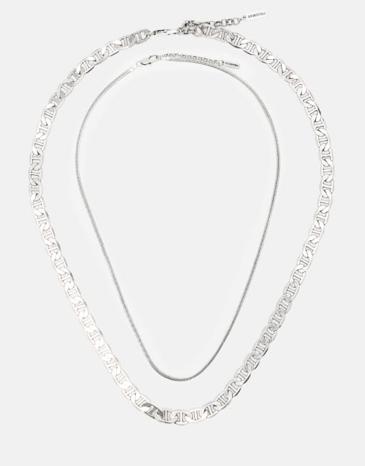 Pull&Bear 2-pack of chain necklaces in others, 3 of 4