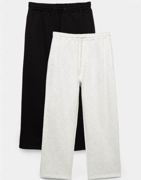 Pull&Bear 2-pack of jogger trousers in ice - view 1