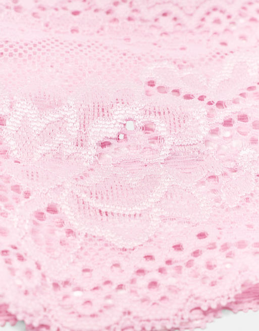 Pull&Bear 2-pack of lace elastic headbands in pink, 4 of 5