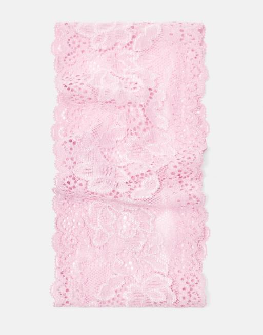 Pull&Bear 2-pack of lace elastic headbands in pink, 5 of 5