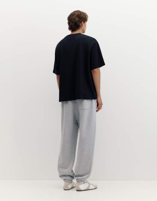 Pull&Bear 2-pack of stwd joggers in grey marl, 2 of 5