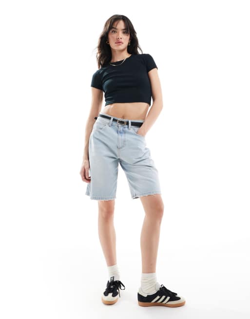 Pull&Bear 2 pack ribbed baby tee in black & white, 3 of 4
