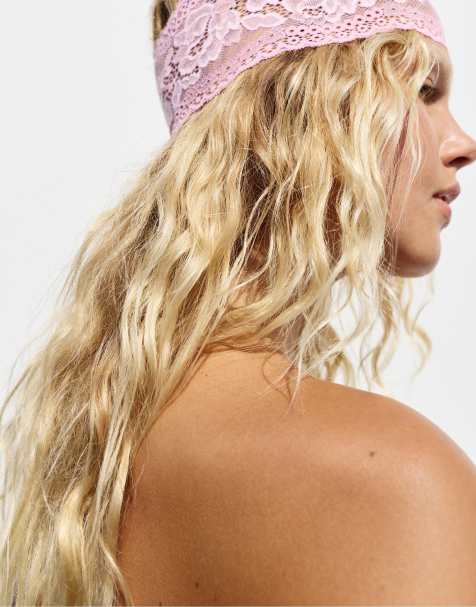 Pull&Bear 2-pack spetsiga hårband med resår i rosa - view 1
