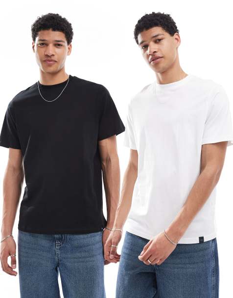 Pull&Bear 2 pack t-shirts in black and white - view 1