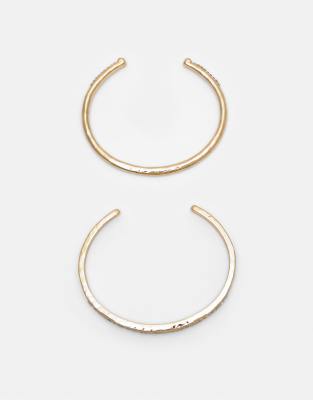 Pull & Bear - 2er-Pack Armbänder in Gold-Optik-Goldfarben