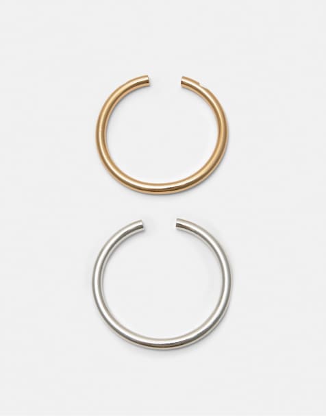 Pull&Bear – 2er-Pack Armreife in Goldoptik - view 1