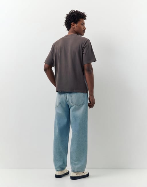Pull&Bear – 2er-Pack Basic-T-Shirts in Blaugrau, 4 von 4