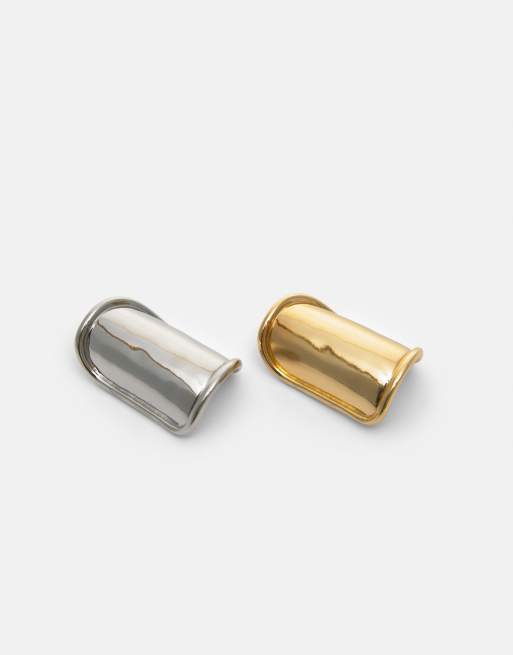 Pull&Bear – 2er-Pack Metall-Haarspangen in Goldoptik, 2 von 3