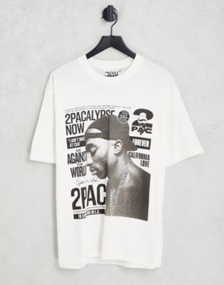 Pull&Bear 2Pac me against the world t-shirt in white
