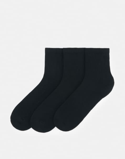 Pull&Bear – 3 Paar Socken in Schwarz mit „STWD“-Logo - view 1