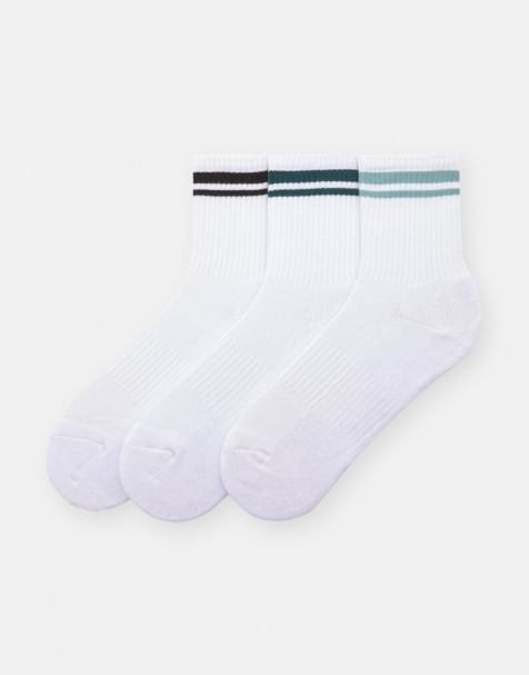 Pull&Bear – 3 Paar Socken in verschiedenen Farben mit Streifen - view 1