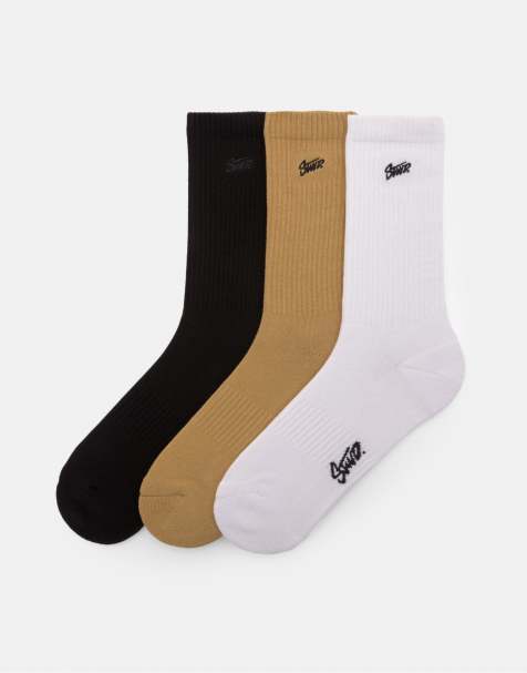 Pull&Bear – 3 Paar Socken in verschiedenen Farben mit „STWD"-Logo - view 1